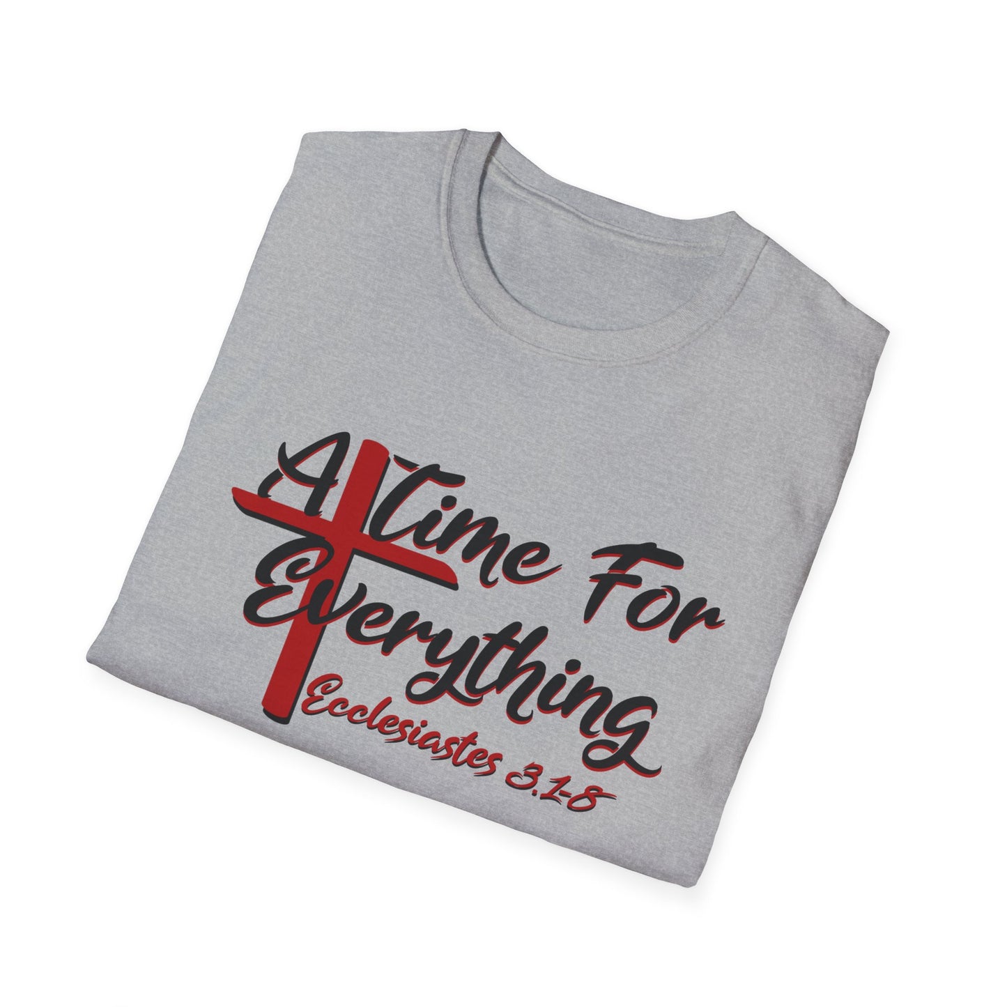 Ecclesiastes shirt, A Time for Everything Shirt, Christian shirt printed front and back, Bible verse Ecclesiastes 3 1 8 shirt, Red Cross tee
