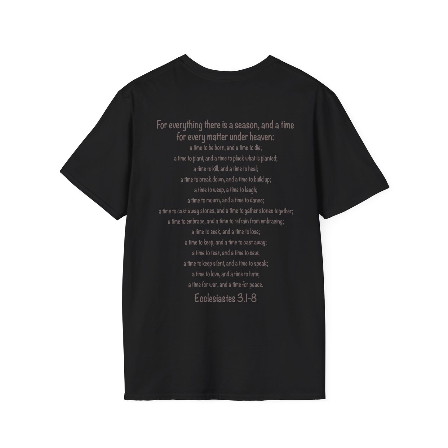 Ecclesiastes shirt, A Time for Everything Shirt, Christian shirt printed front and back, Bible verse Ecclesiastes 3 1 8 shirt, Red Cross tee