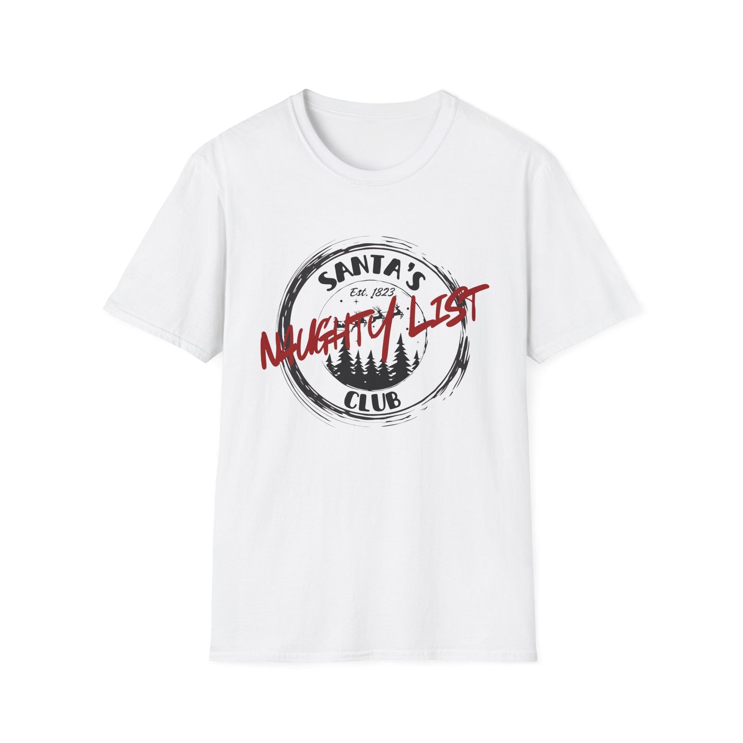 Santa's Naughty List Club T-Shirt, Fun Holiday Tee for Christmas, Family Gatherings, Gift for Friends, Unisex Festive Apparel