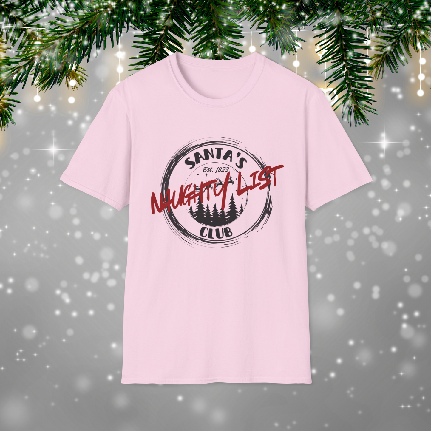 Santa's Naughty List Club T-Shirt, Fun Holiday Tee for Christmas, Family Gatherings, Gift for Friends, Unisex Festive Apparel