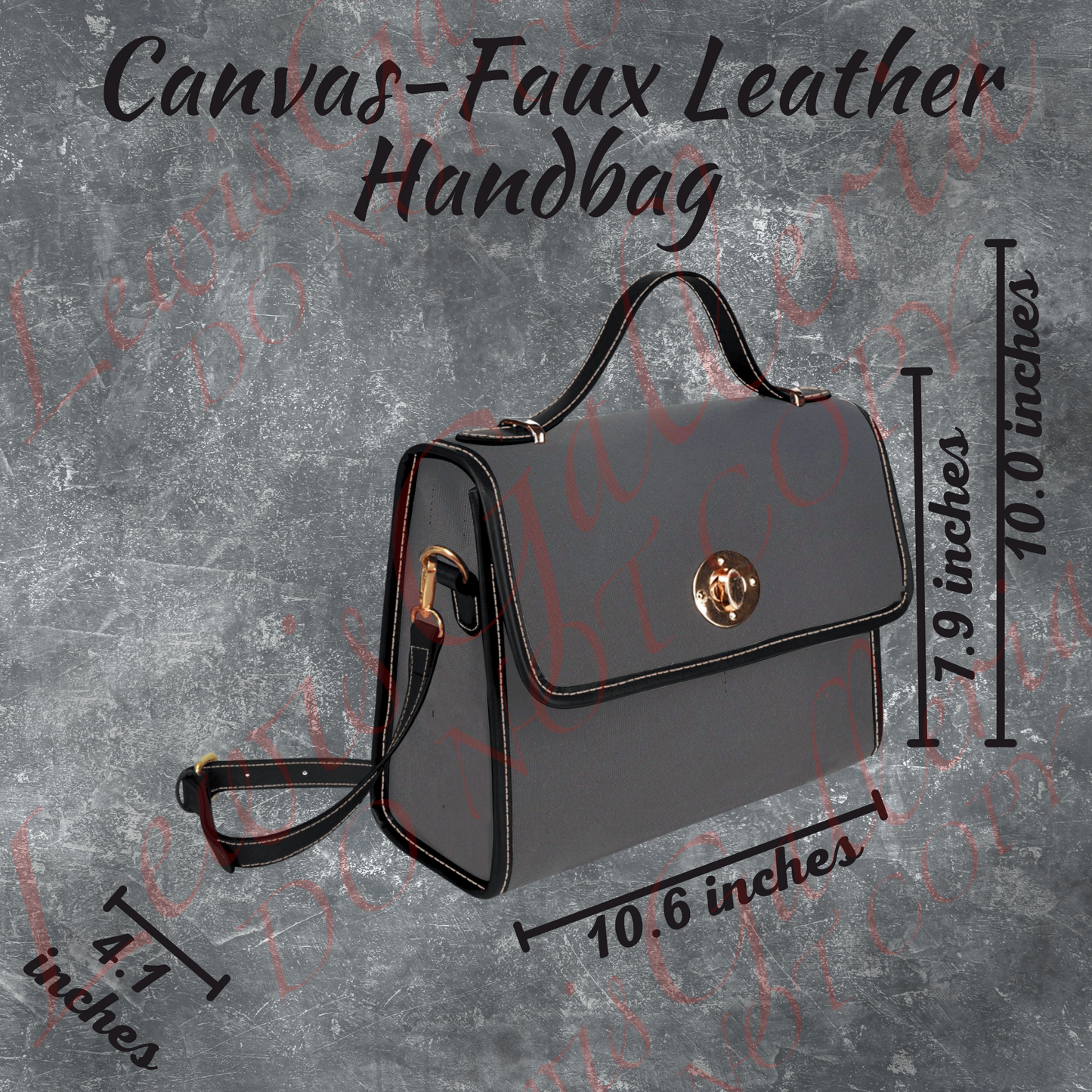 Black satchel handbag with dog paw print pattern and shoulder strap, Black canvas handbag PU leather trim, Dog lover designer style purse