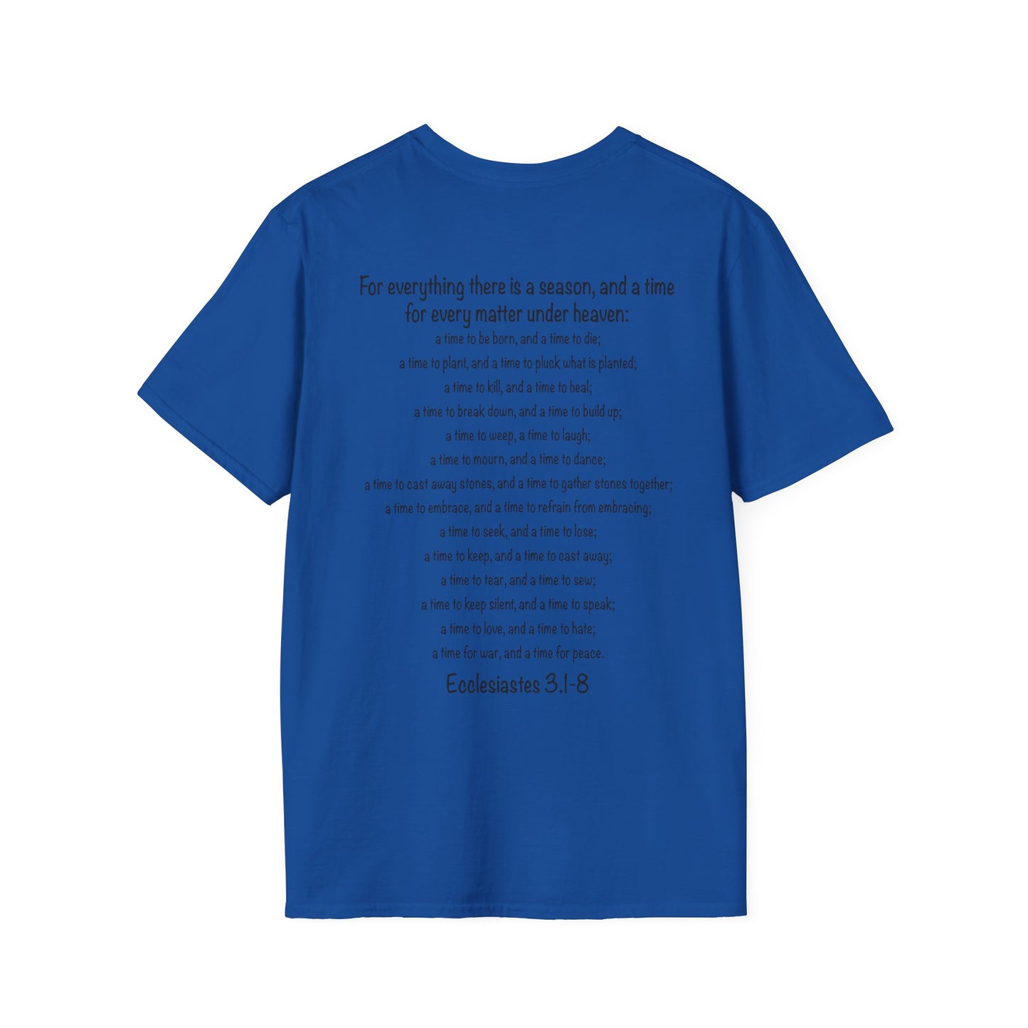 Ecclesiastes shirt, A Time for Everything Shirt, Christian shirt printed front and back, Bible verse Ecclesiastes 3 1 8 shirt, Red Cross tee