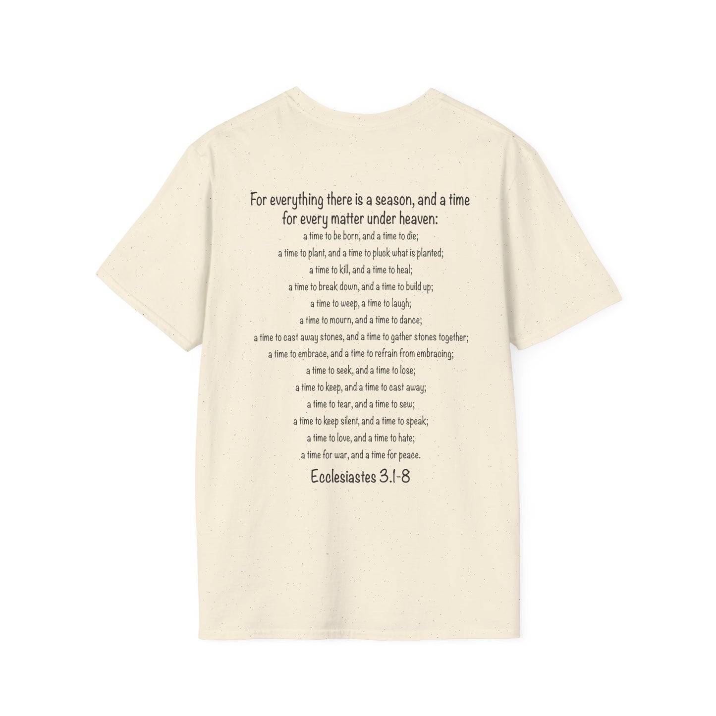 Ecclesiastes shirt, A Time for Everything Shirt, Christian shirt printed front and back, Bible verse Ecclesiastes 3 1 8 shirt, Red Cross tee