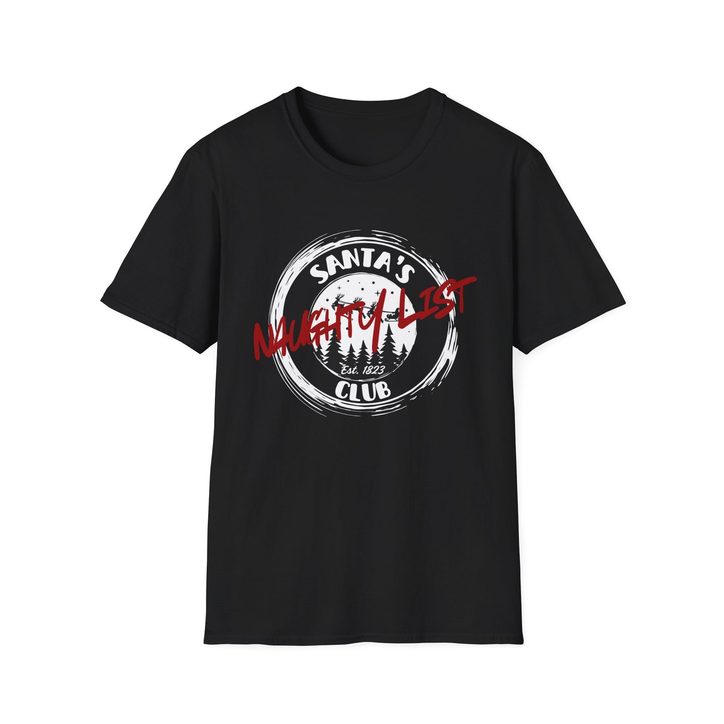 Santa's Naughty List Club T-Shirt, Fun Holiday Tee for Christmas, Family Gatherings, Gift for Friends, Unisex Festive Apparel