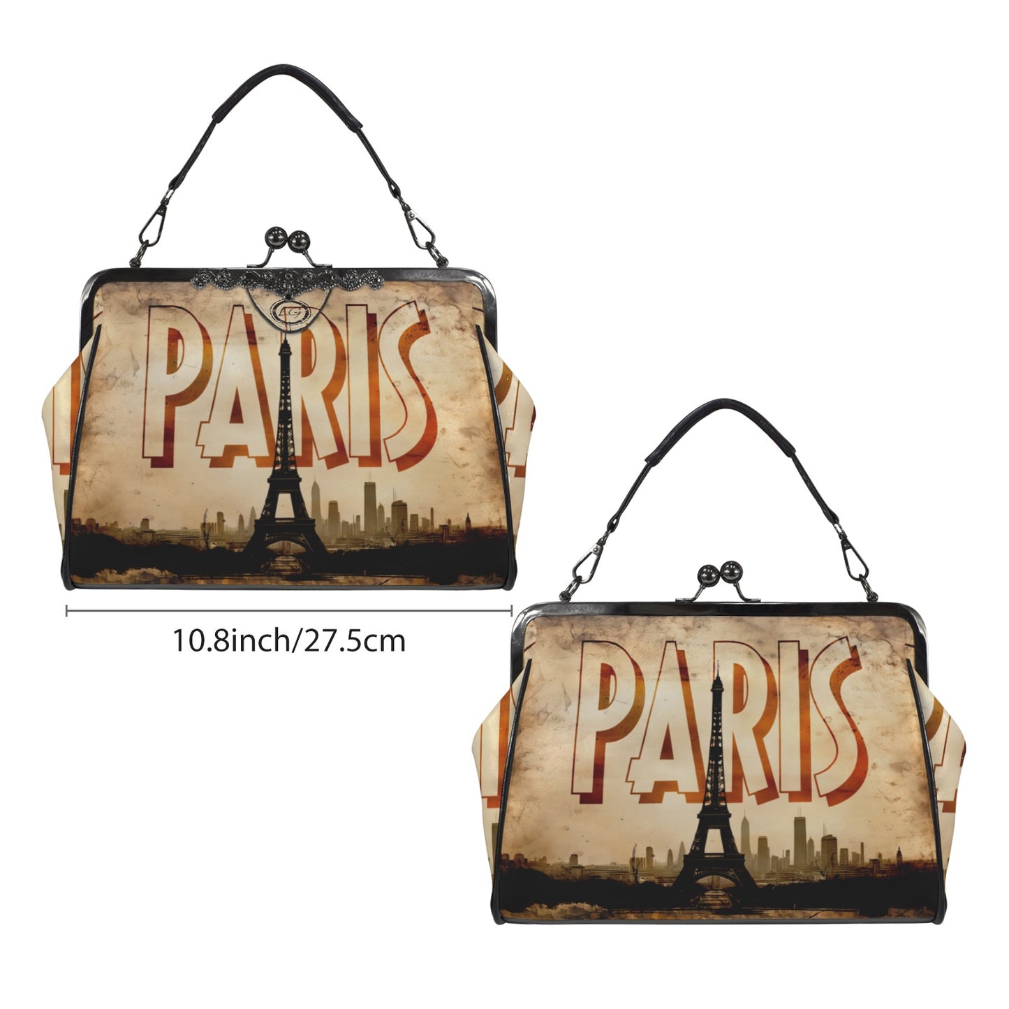 Eiffel Tower designed handbag, Unique Paris Crossbody Purse, Travel Destination Bag, Vintage Style handbag, City Skyline Shoulder Handbag