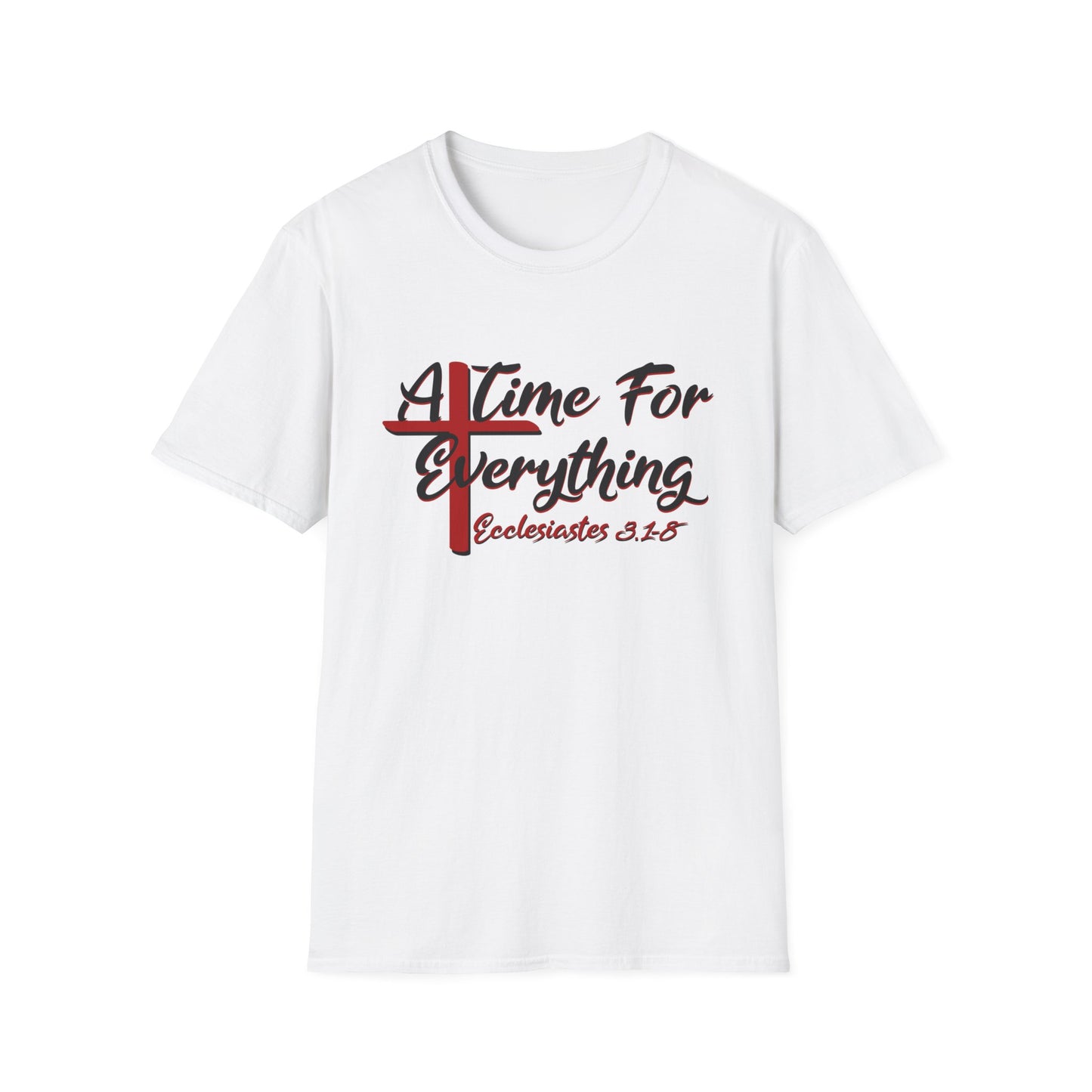 Ecclesiastes shirt, A Time for Everything Shirt, Christian shirt printed front and back, Bible verse Ecclesiastes 3 1 8 shirt, Red Cross tee