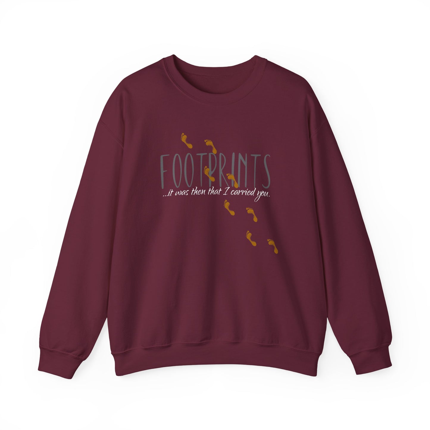 Footprints Sweatshirt, Jesus Footprints pullover, Gift for Christians, Men’s religious Sweatshirt, Women’s casual pullover, Jesus Love apparel