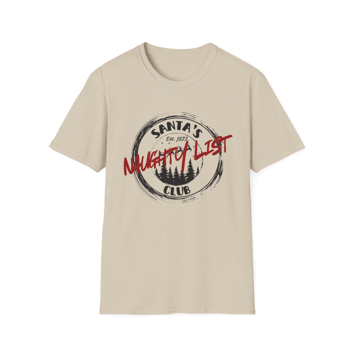 Santa's Naughty List Club T-Shirt, Fun Holiday Tee for Christmas, Family Gatherings, Gift for Friends, Unisex Festive Apparel