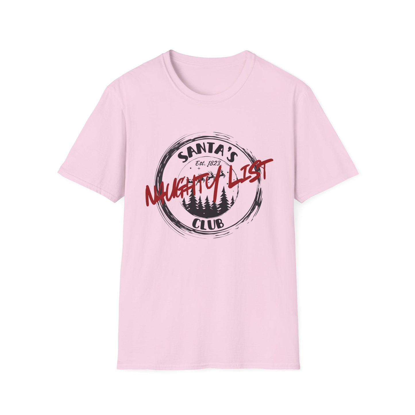 Santa's Naughty List Club T-Shirt, Fun Holiday Tee for Christmas, Family Gatherings, Gift for Friends, Unisex Festive Apparel