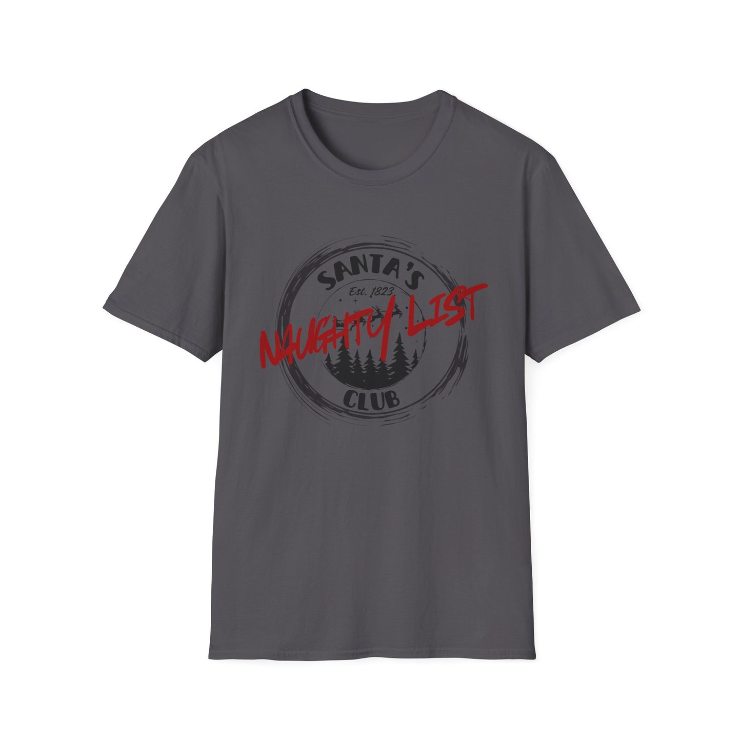 Santa's Naughty List Club T-Shirt, Fun Holiday Tee for Christmas, Family Gatherings, Gift for Friends, Unisex Festive Apparel