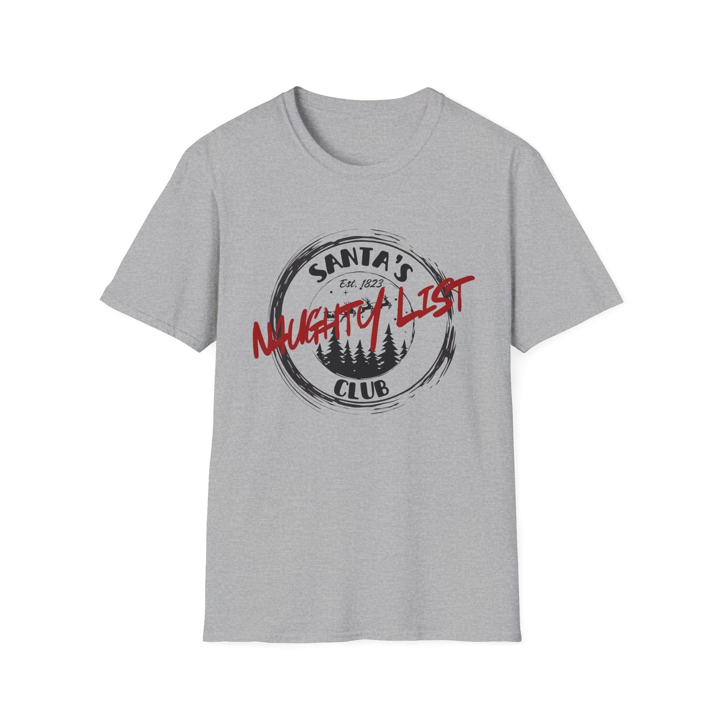 Santa's Naughty List Club T-Shirt, Fun Holiday Tee for Christmas, Family Gatherings, Gift for Friends, Unisex Festive Apparel
