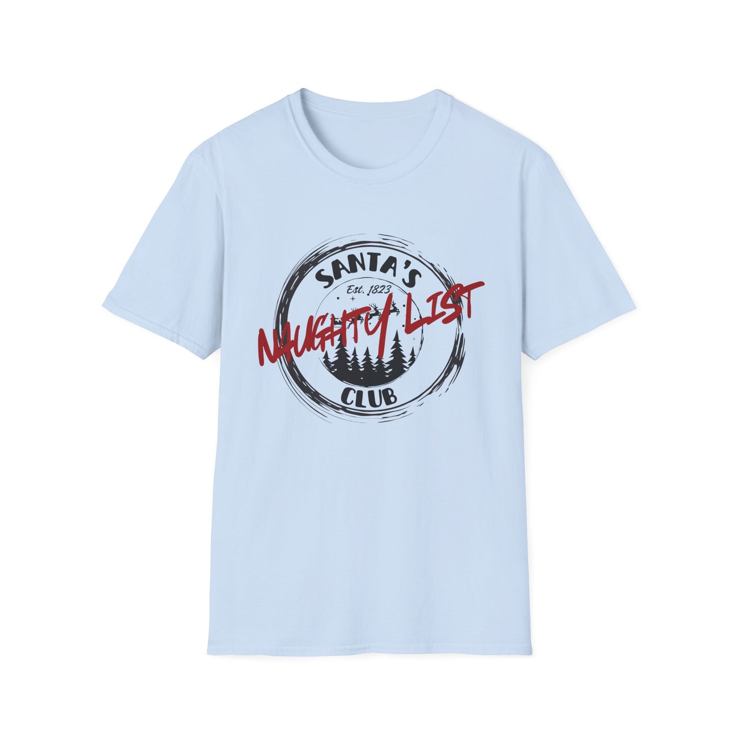 Santa's Naughty List Club T-Shirt, Fun Holiday Tee for Christmas, Family Gatherings, Gift for Friends, Unisex Festive Apparel