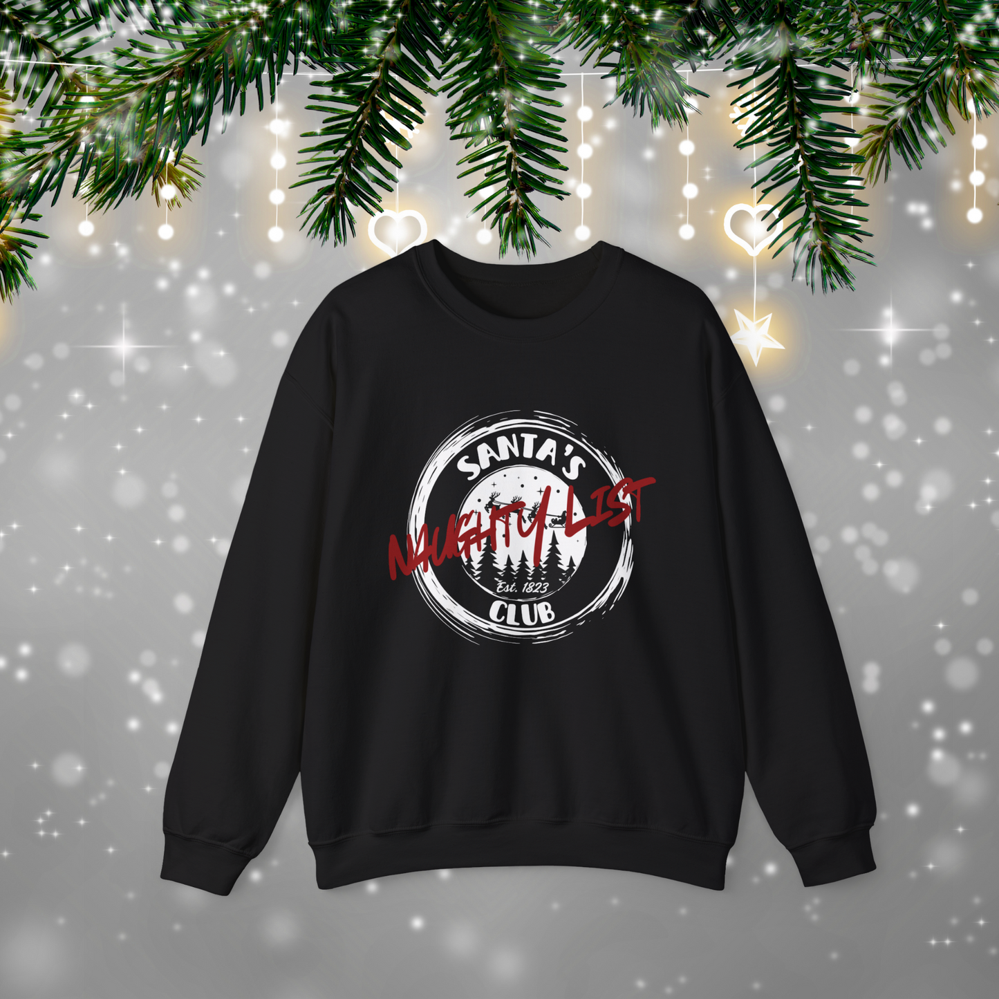 Santa Naughty List Sweatshirt, Christmas Social Club Sweatshirt, Funny Pullover, Christmas gift for Wife, Husband sweatshirt gift