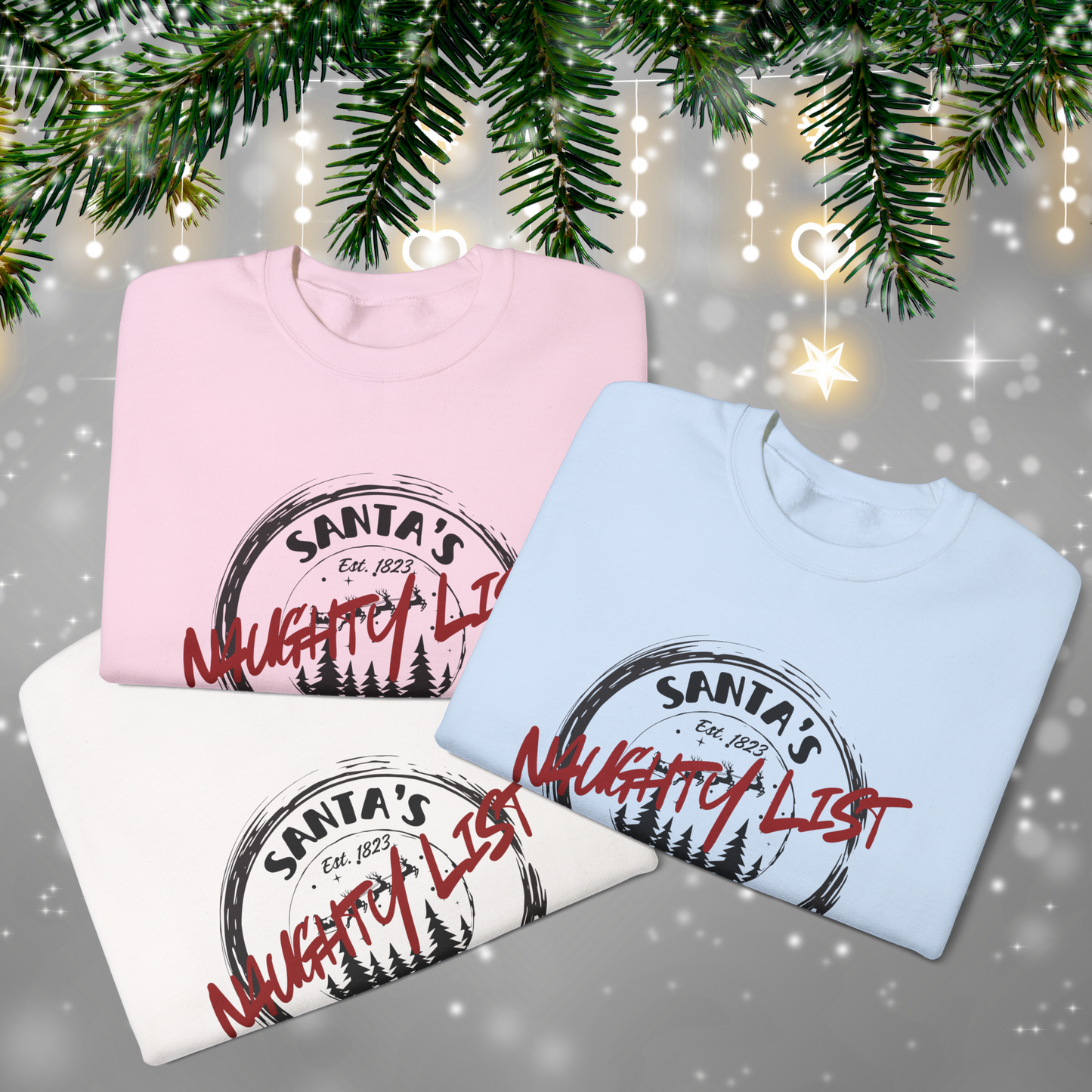 Santa Naughty List Sweatshirt, Christmas Social Club Sweatshirt, Funny Pullover, Christmas gift for Wife, Husband sweatshirt gift