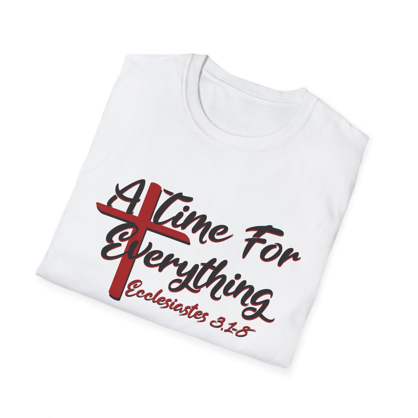 Ecclesiastes shirt, A Time for Everything Shirt, Christian shirt printed front and back, Bible verse Ecclesiastes 3 1 8 shirt, Red Cross tee
