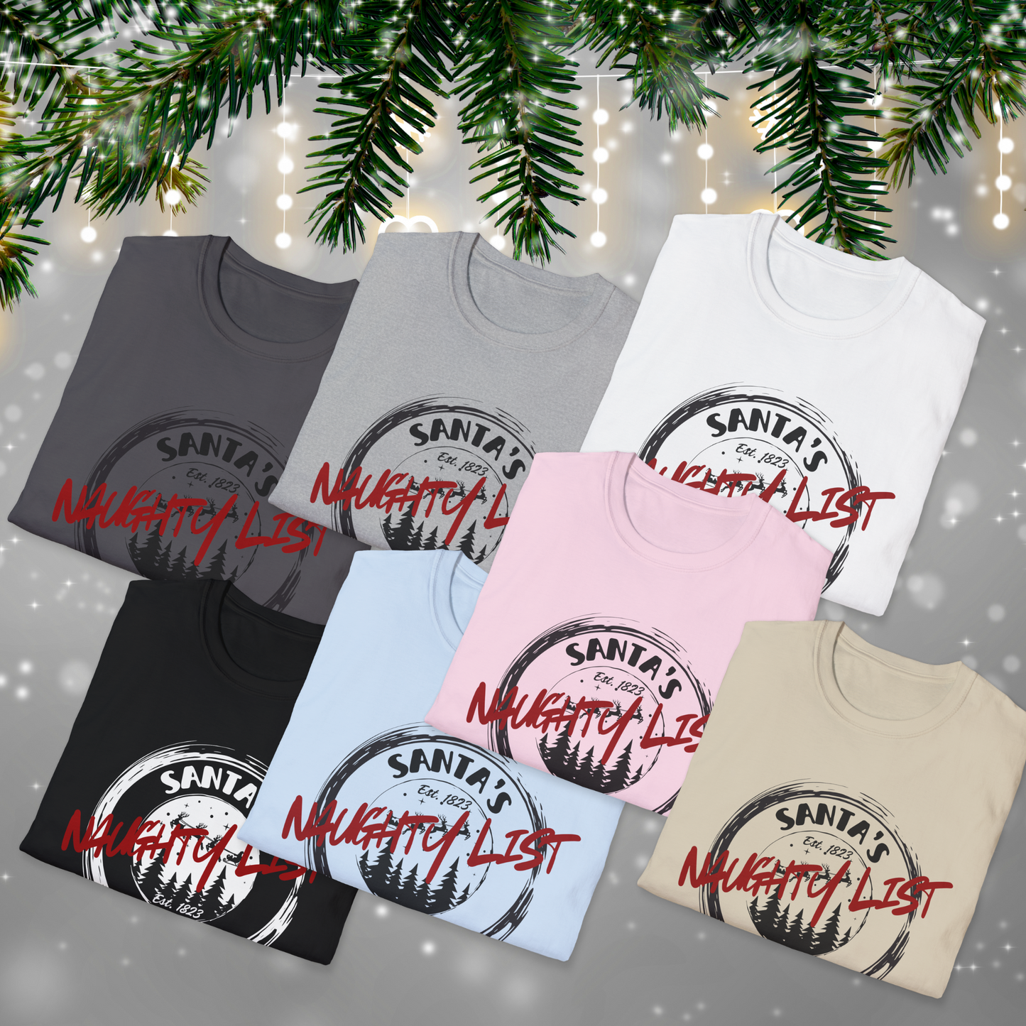 Santa's Naughty List Club T-Shirt, Fun Holiday Tee for Christmas, Family Gatherings, Gift for Friends, Unisex Festive Apparel