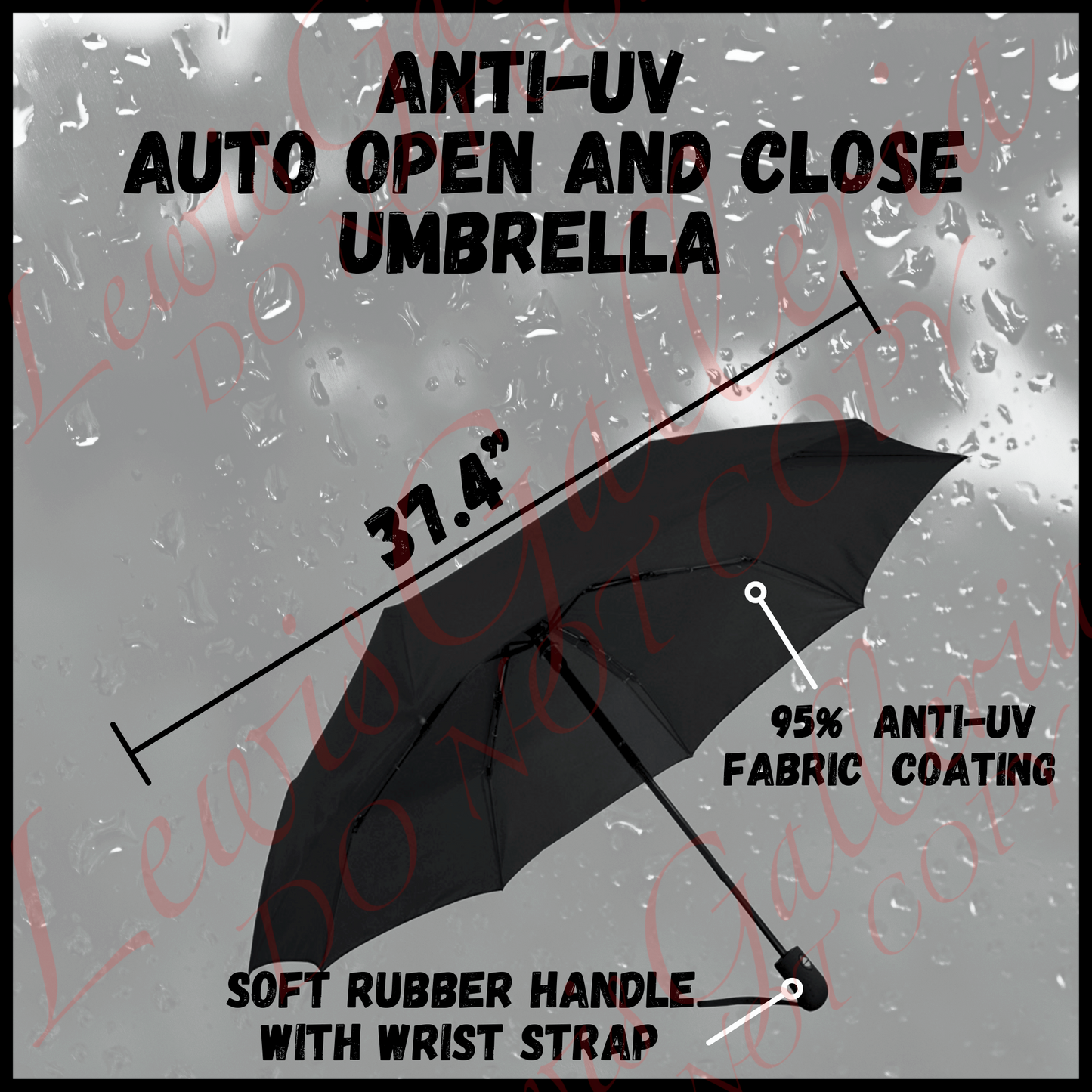 Anti-UV umbrella with colorful Dog Paw Prints, Automatic open and close umbrella for rain or sun, Dog owner gift, UV blocking umbrella