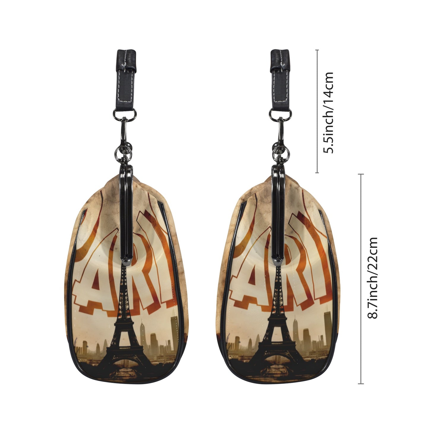 Eiffel Tower designed handbag, Unique Paris Crossbody Purse, Travel Destination Bag, Vintage Style handbag, City Skyline Shoulder Handbag