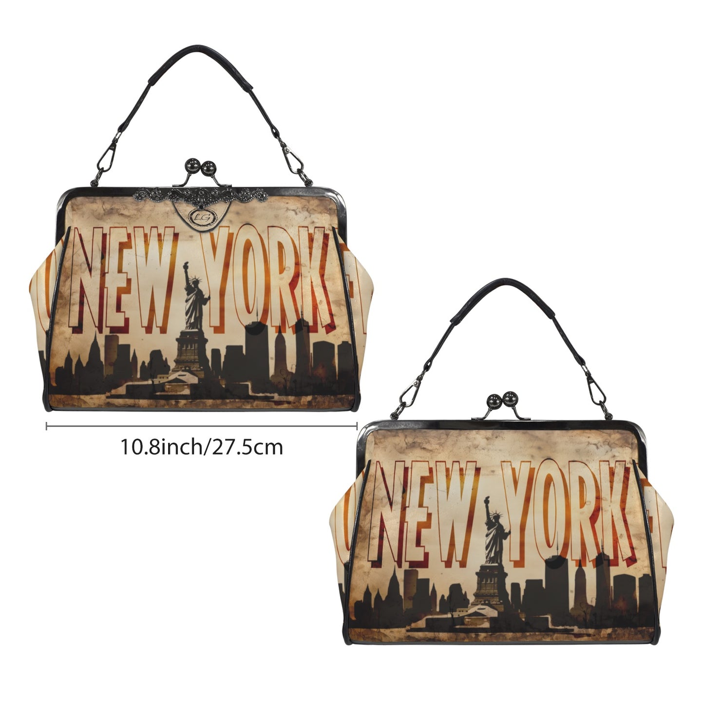 New York Skyline designed handbag, Unique New York Crossbody Purse, Statue of Liberty Shoulder Handbag, Travel Bag, Vintage Style handbag,