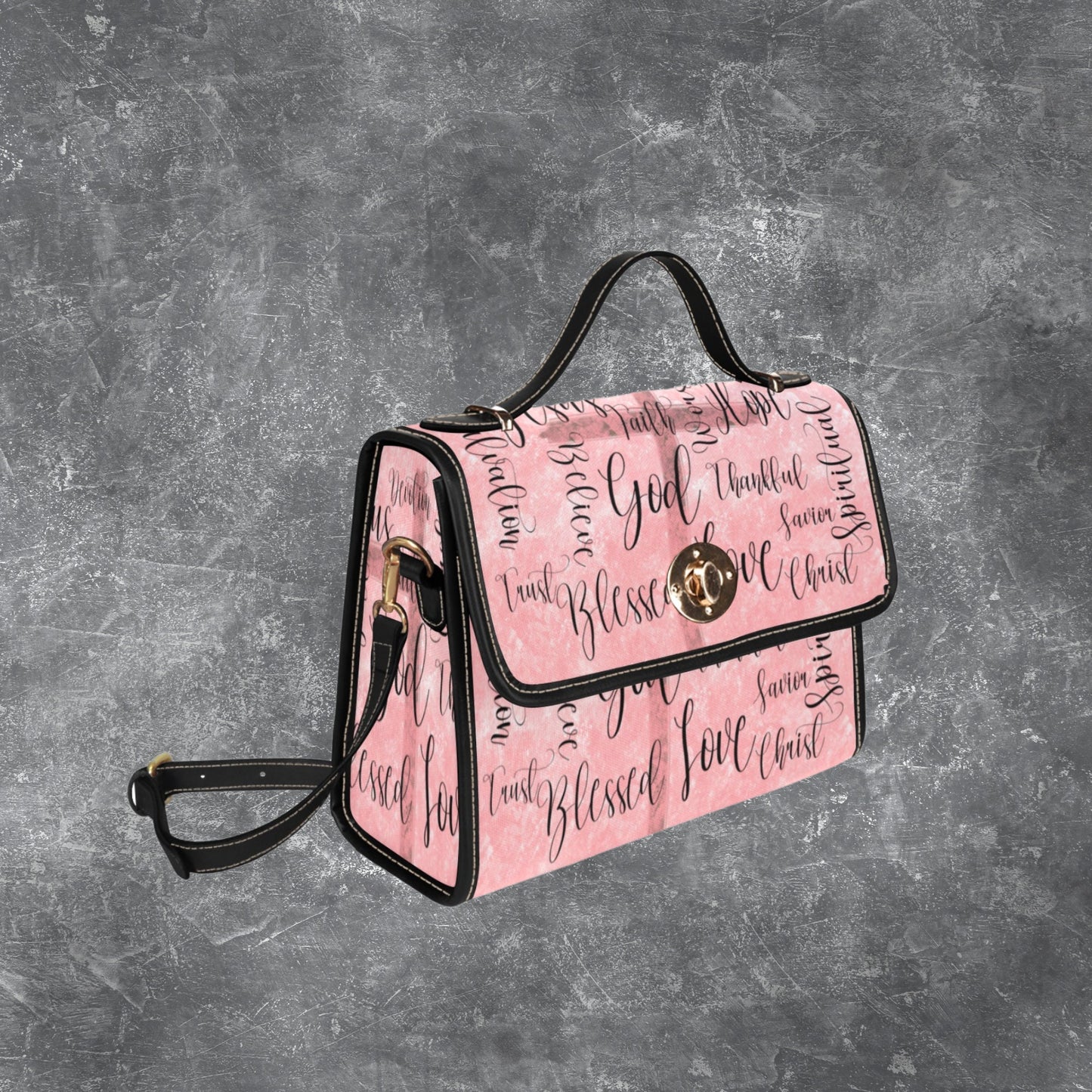 Christian inspirational canvas satchel purse for women, Pink handbag, Blessed handbag, Jesus handbag, Christian gift for her