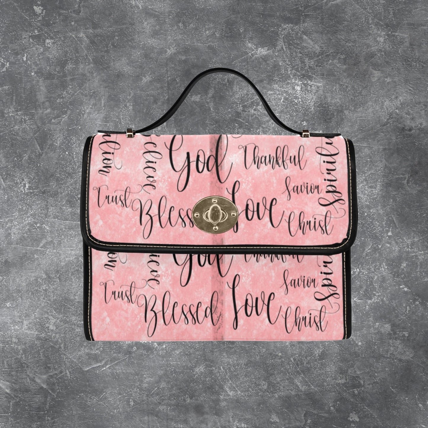 Christian inspirational canvas satchel purse for women, Pink handbag, Blessed handbag, Jesus handbag, Christian gift for her