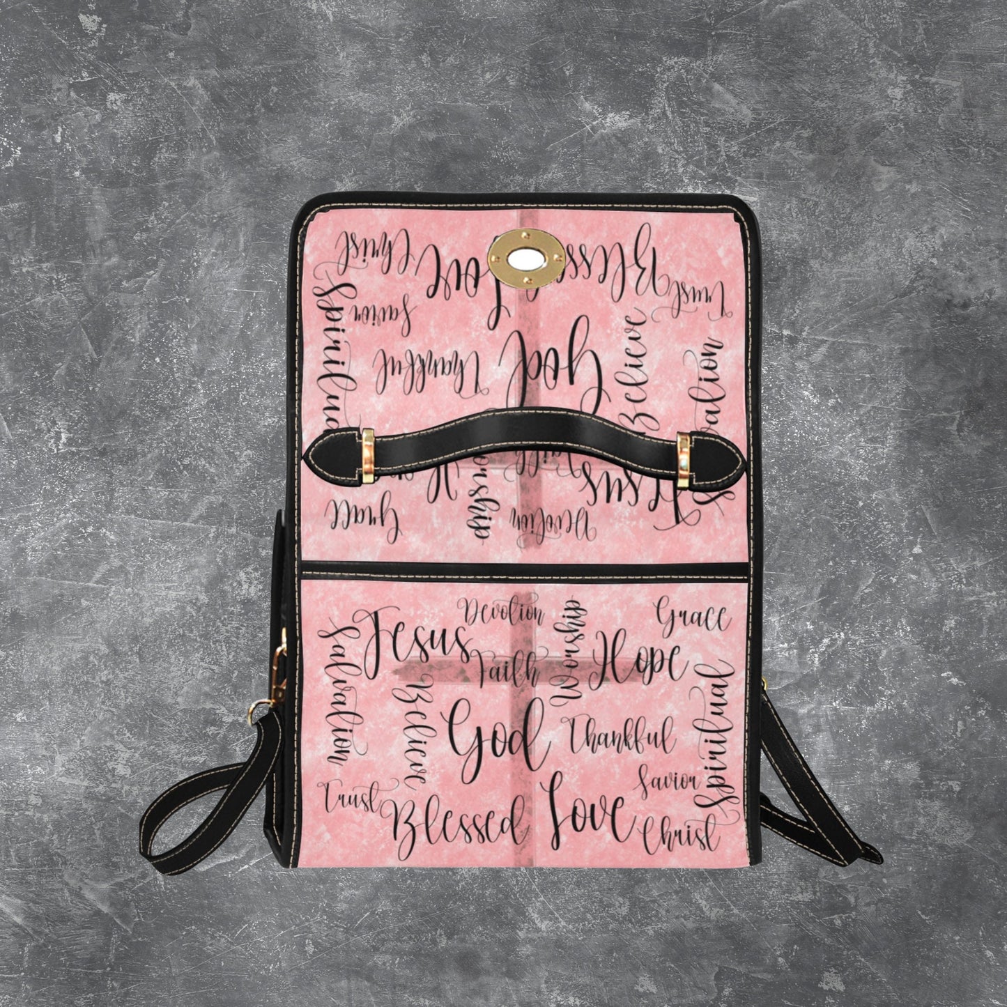 Christian inspirational canvas satchel purse for women, Pink handbag, Blessed handbag, Jesus handbag, Christian gift for her