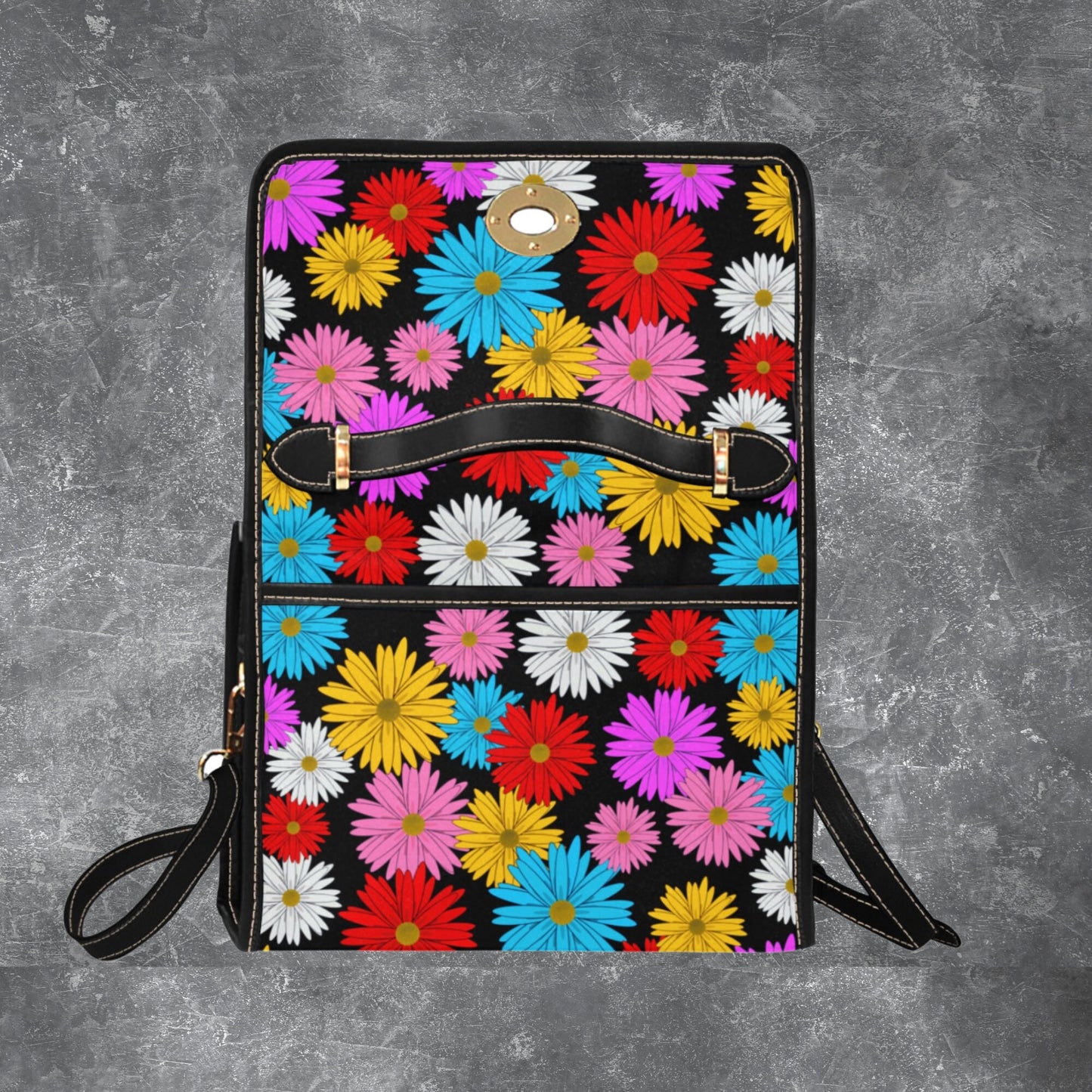 Daisy flower handbag for women, Women’s satchel purse with daisies, Floral design crossbody purse, Daisy flower gift for her, Daisy handbag