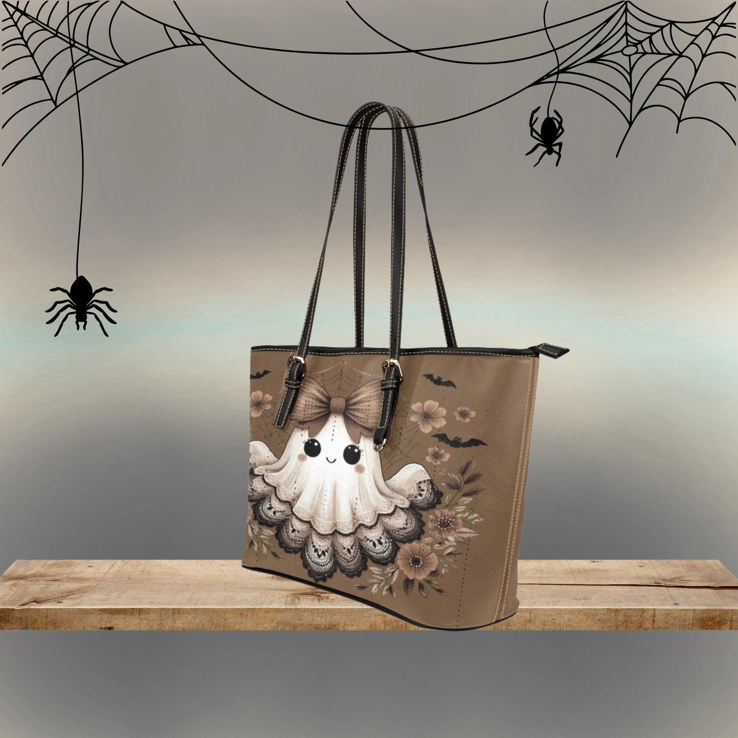 Retro Pink Halloween tote bag, Cute Halloween Ghost shoulder bag, Women’s Halloween Purse, Halloween Themed Handbag, Halloween Gift
