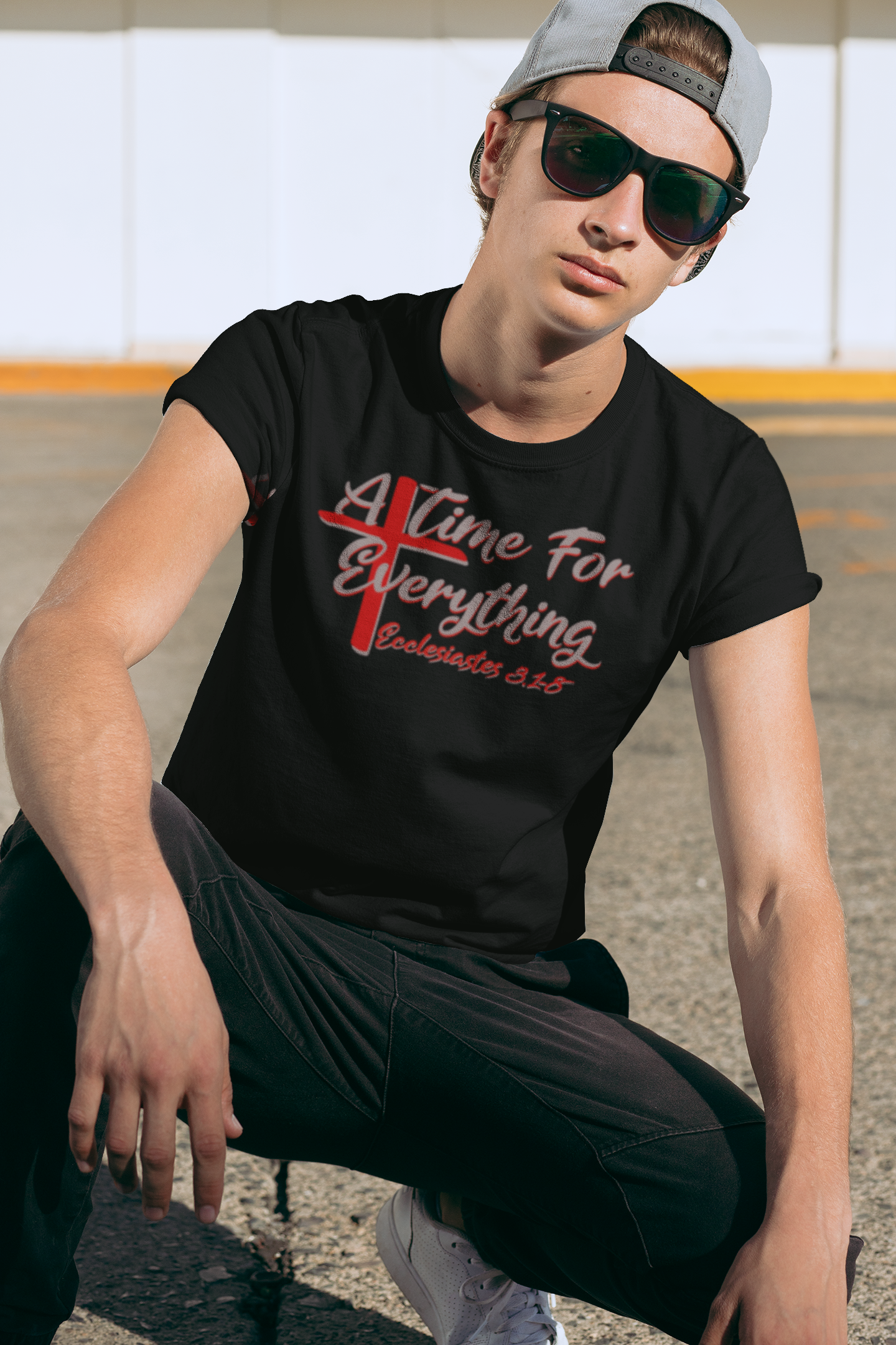 Ecclesiastes shirt, A Time for Everything Shirt, Christian shirt printed front and back, Bible verse Ecclesiastes 3 1 8 shirt, Red Cross tee