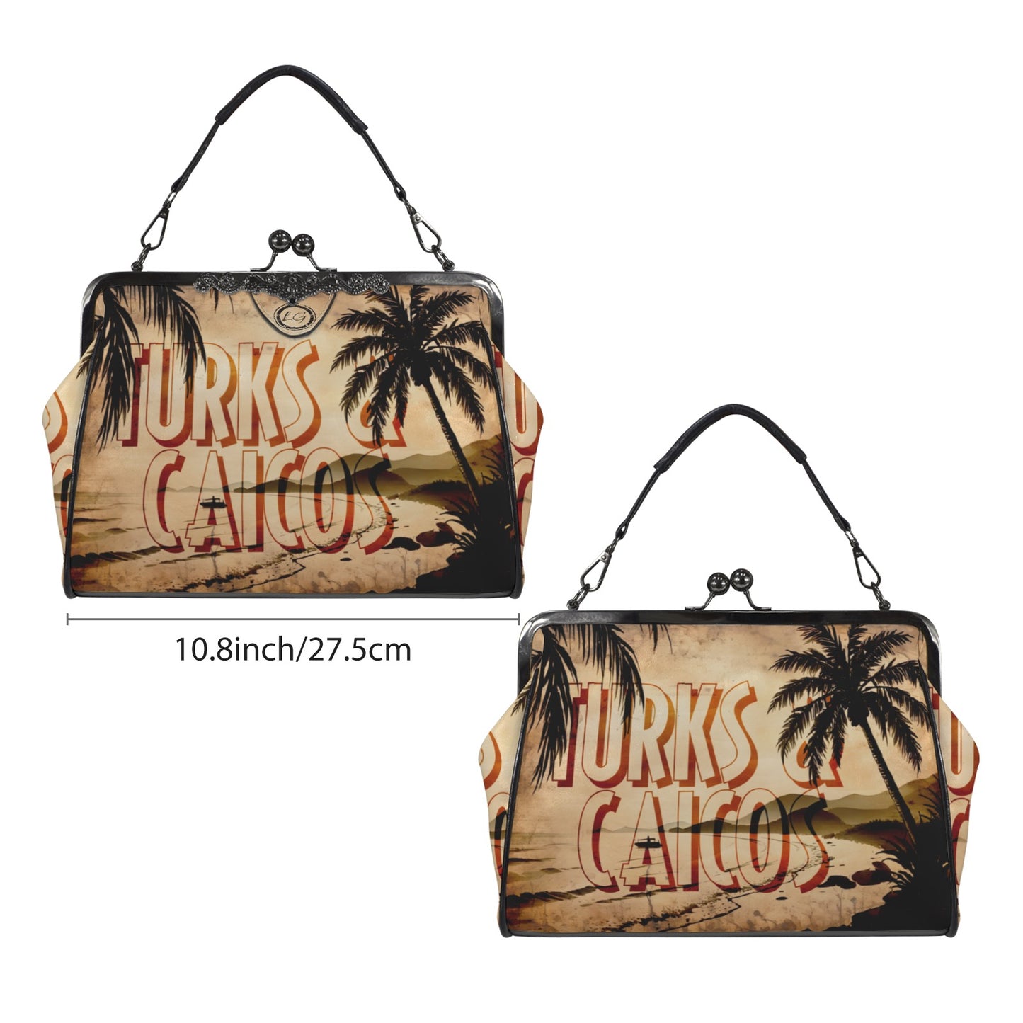 Turks and Caicos vacation destination handbag, Unique beach scene Crossbody Purse, Shoulder Handbag, Travel Bag, Vintage Style handbag,