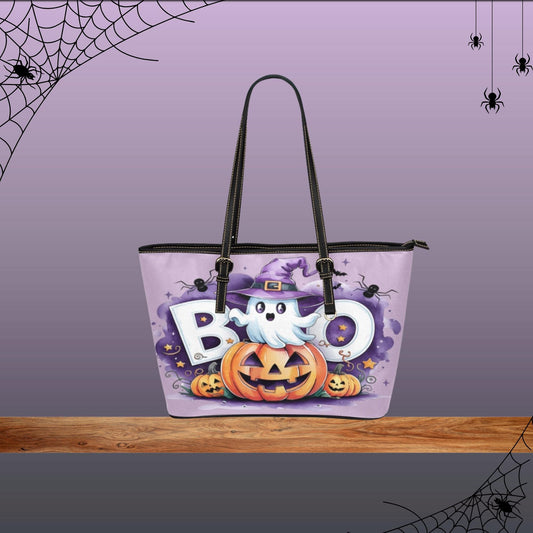 Cute Women’s Halloween Tote Bag, Halloween Themed Handbag, Pumpkin Tote Bag for Halloween,Purple Halloween Bag with Pumpkins, Halloween Gift