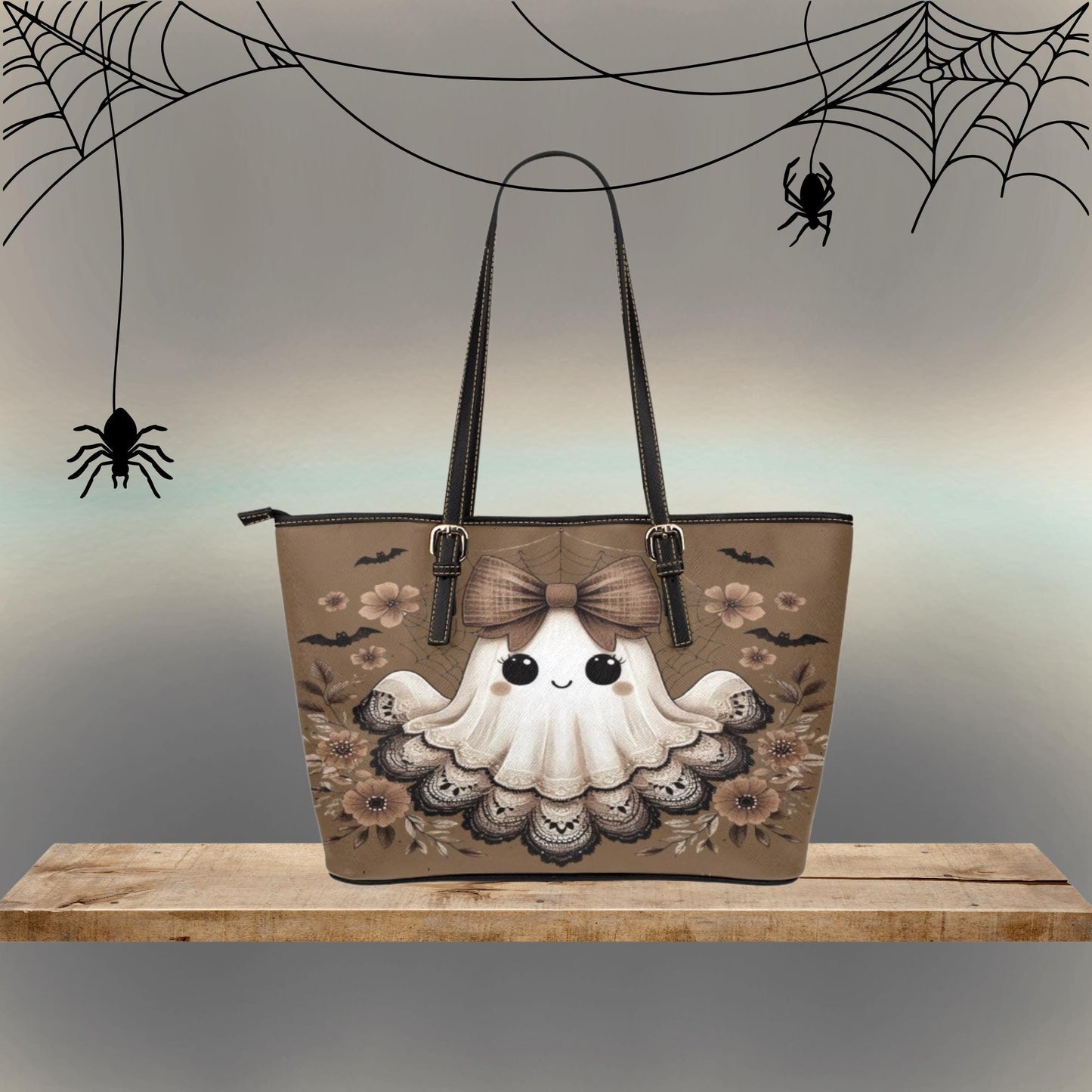 Retro Pink Halloween tote bag, Cute Halloween Ghost shoulder bag, Women’s Halloween Purse, Halloween Themed Handbag, Halloween Gift