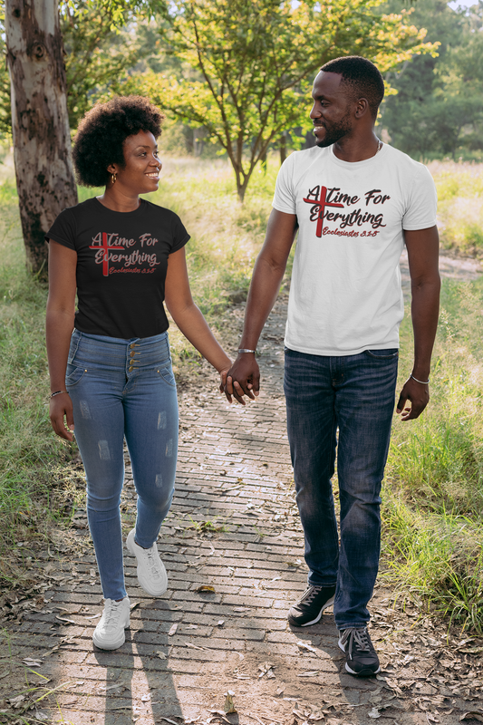 Ecclesiastes shirt, A Time for Everything Shirt, Christian shirt printed front and back, Bible verse Ecclesiastes 3 1 8 shirt, Red Cross tee