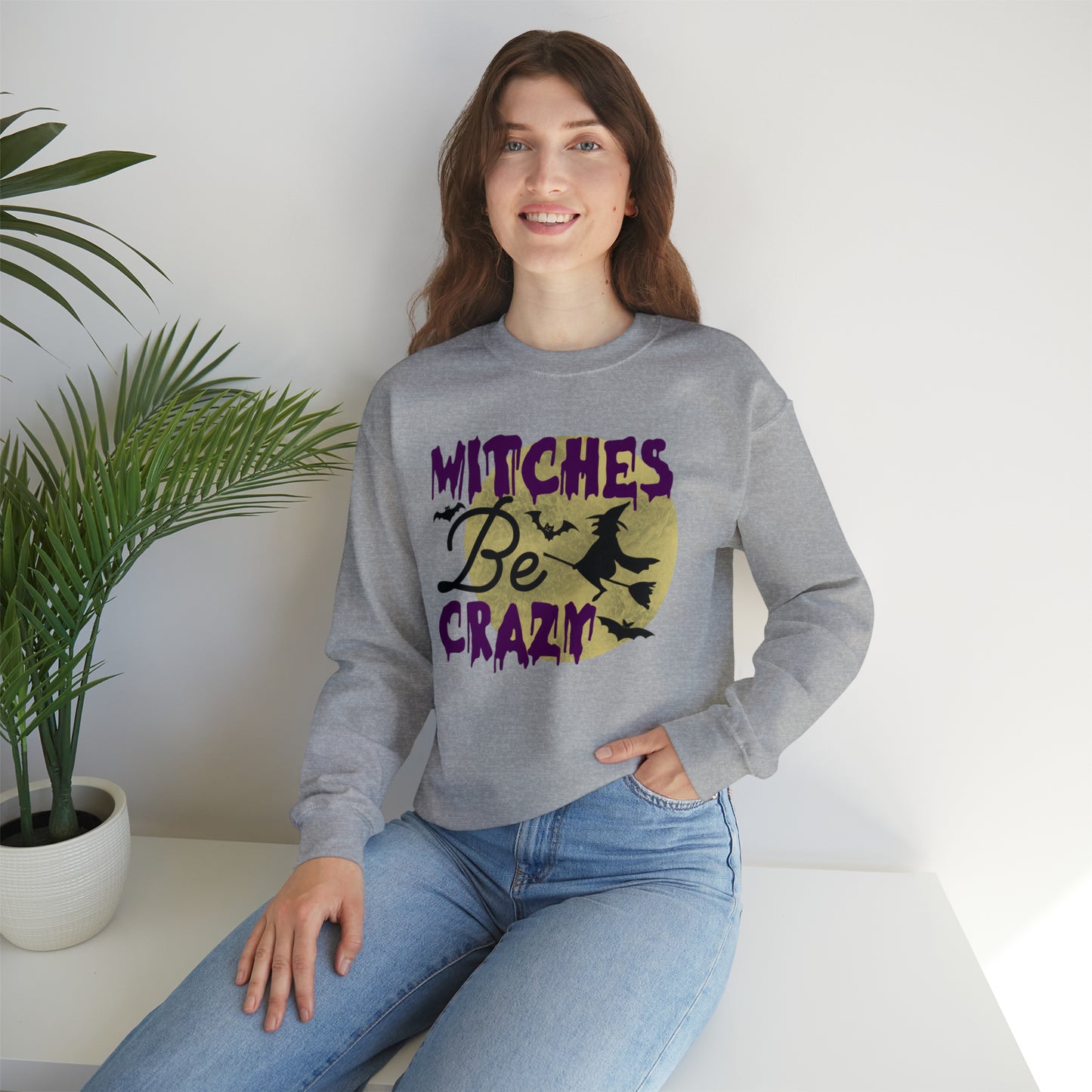 Witches be Crazy Sweatshirt, Funny Halloween sweatshirt, Halloween gift, Trick or Treat Pullover, Cute Fall sweatshirt