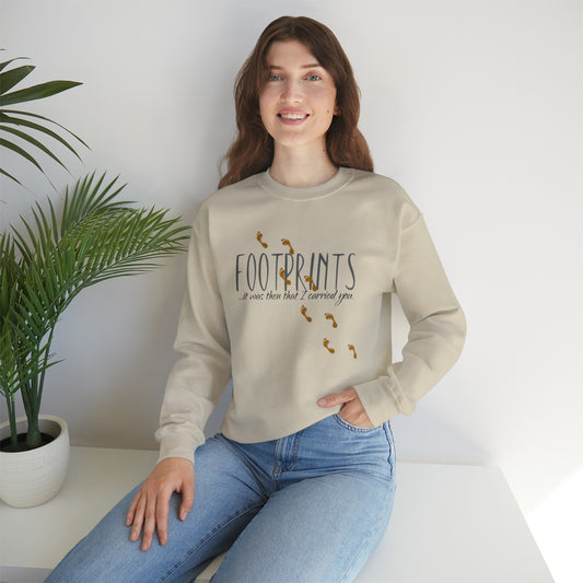 Footprints Sweatshirt, Jesus Footprints pullover, Gift for Christians, Men’s religious Sweatshirt, Women’s casual pullover, Jesus Love apparel